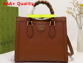 Gucci Diana Small Tote Bag in Brown Leather 660195 Replica