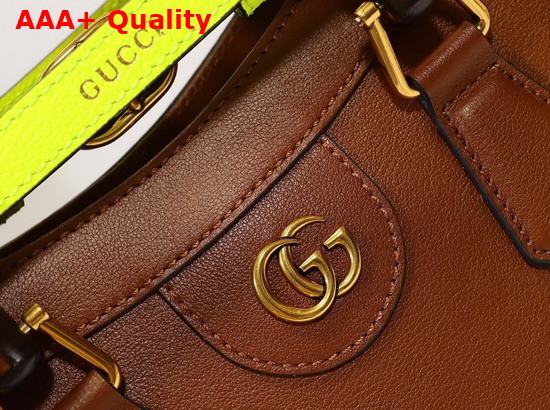 Gucci Diana Small Tote Bag in Brown Leather 660195 Replica