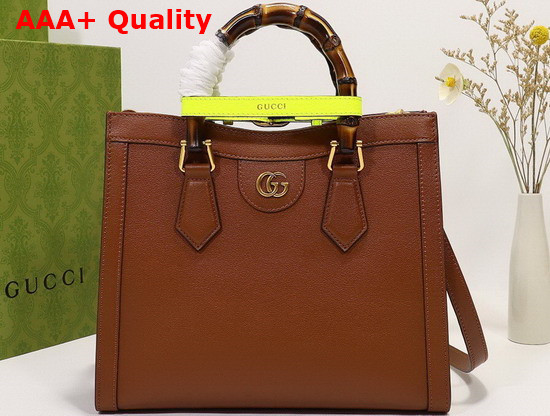 Gucci Diana Small Tote Bag in Brown Leather 660195 Replica