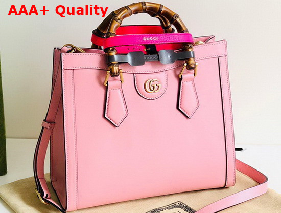 Gucci Diana Small Tote Bag in Pastel Pink Leather 660195 Replica