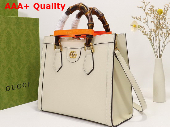 Gucci Diana Small Tote Bag in White Leather 660195 Replica