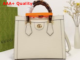 Gucci Diana Small Tote Bag in White Leather 660195 Replica