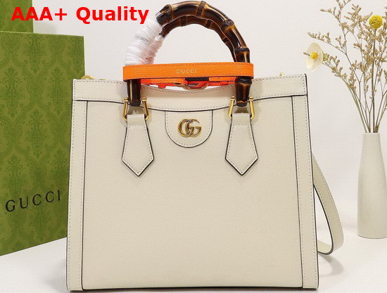 Gucci Diana Small Tote Bag in White Leather 660195 Replica