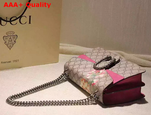 Gucci Dionysus Blooms Print Shoulder Bag Antique Rose Suede Replica