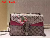 Gucci Dionysus Blooms Print Shoulder Bag Antique Rose Suede Replica