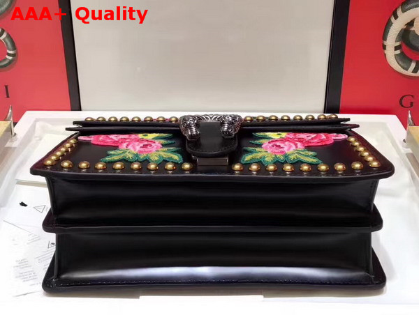 Gucci Dionysus Embroidered Shoulder Bag in Black Leather Replica