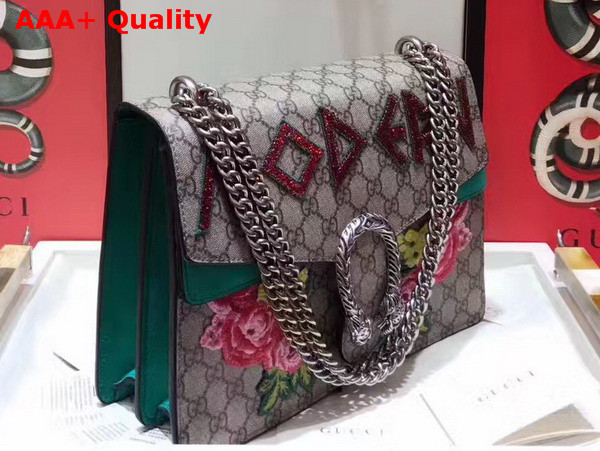 Gucci Dionysus Embroidered Shoulder Bag with Emerald Green Suede Details Modern Sequin Applique Replica