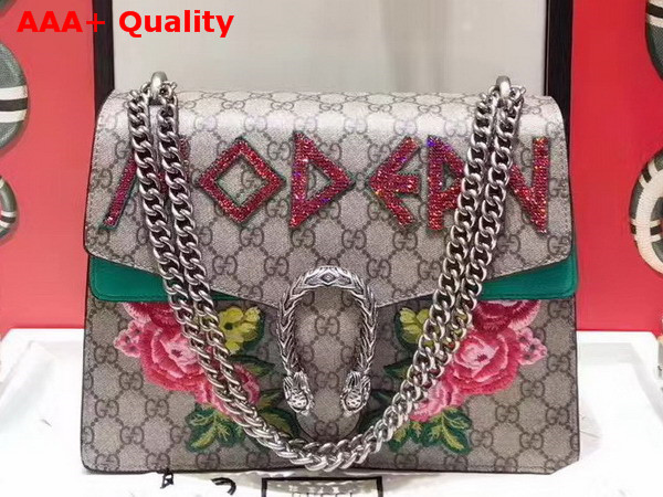 Gucci Dionysus Embroidered Shoulder Bag with Emerald Green Suede Details Modern Sequin Applique Replica