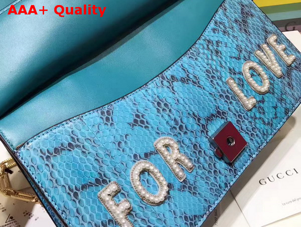 Gucci Dionysus Embroidered Snakeskin Shoulder Bag Marine Blue Snakeskin Replica