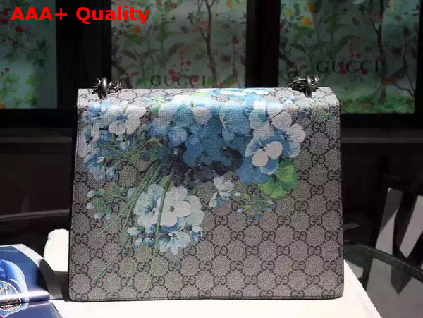 Gucci Dionysus GG Blooms Print Shoulder Bag with Blue Suede Details Medium Size Replica