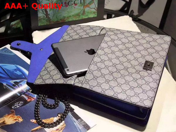 Gucci Dionysus GG Blooms Print Shoulder Bag with Blue Suede Details Medium Size Replica