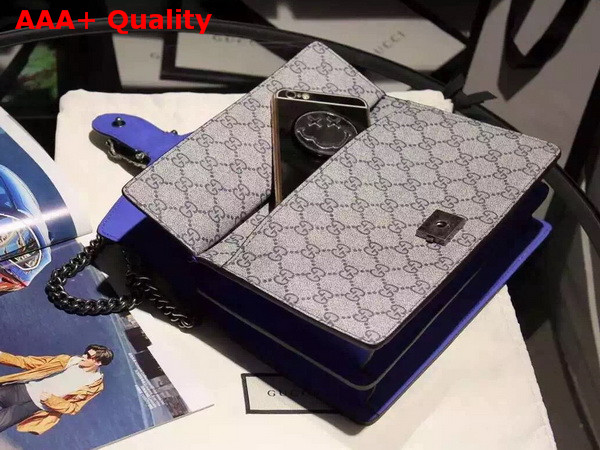 Gucci Dionysus GG Blooms Print Shoulder Bag with Blue Suede Details Small Size Replica