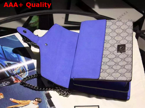 Gucci Dionysus GG Blooms Print Shoulder Bag with Blue Suede Details Small Size Replica