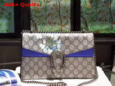 Gucci Dionysus GG Blooms Print Shoulder Bag with Blue Suede Details Small Size Replica