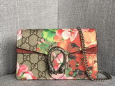 Gucci Dionysus GG Blooms Super Mini Bag Antique Rose Suede Detail