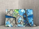 Gucci Dionysus GG Blooms Super Mini Bag Blue Suede Detail