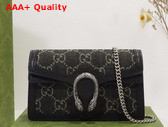 Gucci Dionysus GG Super Mini Bag Black and Ivory GG Denim Jacquard 476432 Replica