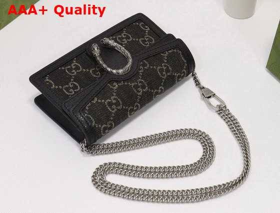 Gucci Dionysus GG Super Mini Bag Black and Ivory GG Denim Jacquard 476432 Replica