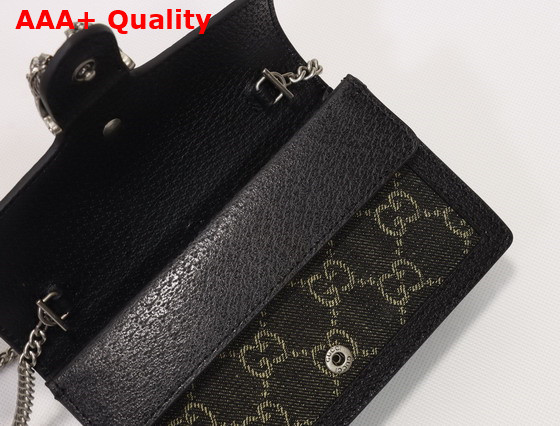 Gucci Dionysus GG Super Mini Bag Black and Ivory GG Denim Jacquard 476432 Replica