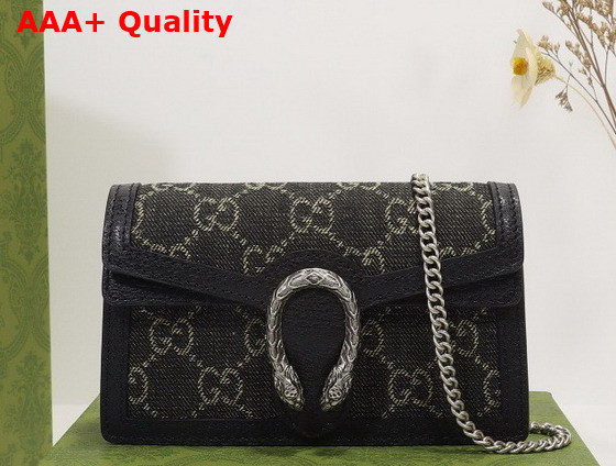 Gucci Dionysus GG Super Mini Bag Black and Ivory GG Denim Jacquard 476432 Replica