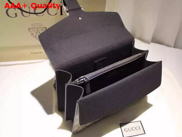 Gucci Dionysus GG Supreme Canvas Shoulder Bag with Black Suede Detail Replica