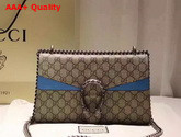 Gucci Dionysus GG Supreme Canvas Shoulder Bag with Blue Suede Detail Replica