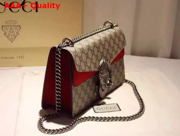 Gucci Dionysus GG Supreme Canvas Shoulder Bag with Red Suede Detail Replica