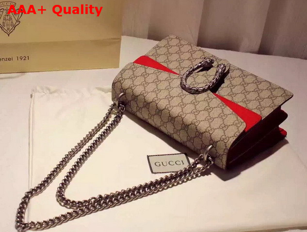 Gucci Dionysus GG Supreme Canvas Shoulder Bag with Red Suede Detail Replica