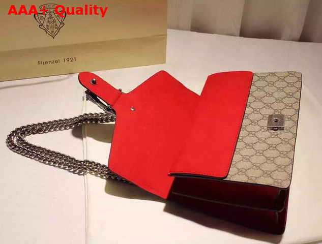 Gucci Dionysus GG Supreme Canvas Shoulder Bag with Red Suede Detail Replica