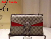 Gucci Dionysus GG Supreme Canvas Shoulder Bag with Red Suede Detail Replica