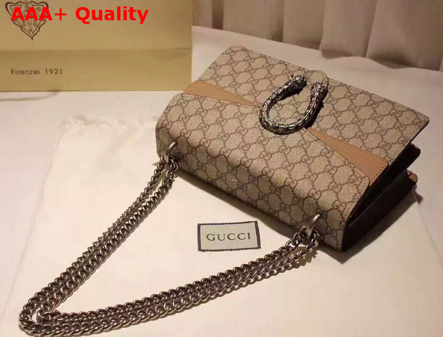 Gucci Dionysus GG Supreme Canvas Shoulder Bag with Taupe Suede Detail Replica