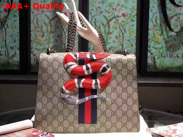 Gucci Dionysus GG Supreme Embroidered Bag with Snakeskin Replica