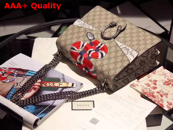 Gucci Dionysus GG Supreme Embroidered Bag with Snakeskin Replica