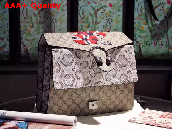 Gucci Dionysus GG Supreme Embroidered Bag with Snakeskin Replica