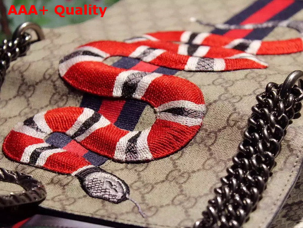 Gucci Dionysus GG Supreme Embroidered Bag with Snakeskin Replica