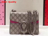 Gucci Dionysus GG Supreme Mini Bag with Pink Suede Trim Replica