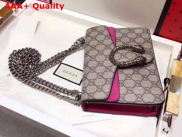 Gucci Dionysus GG Supreme Mini Bag with Pink Suede Trim Replica