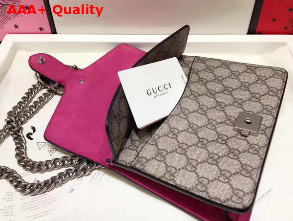 Gucci Dionysus GG Supreme Mini Bag with Pink Suede Trim Replica