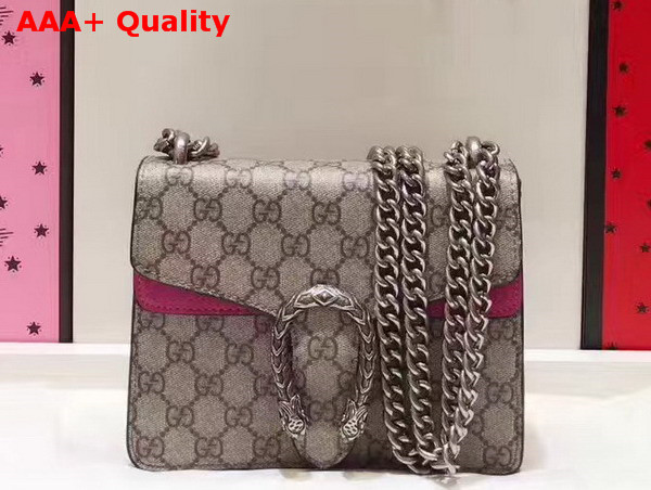 Gucci Dionysus GG Supreme Mini Bag with Pink Suede Trim Replica