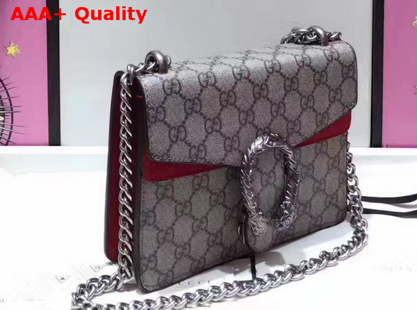 Gucci Dionysus GG Supreme Mini Bag with Red Suede Trim Replica