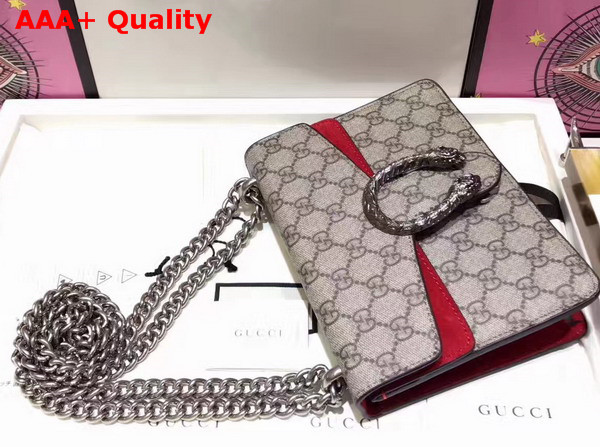 Gucci Dionysus GG Supreme Mini Bag with Red Suede Trim Replica