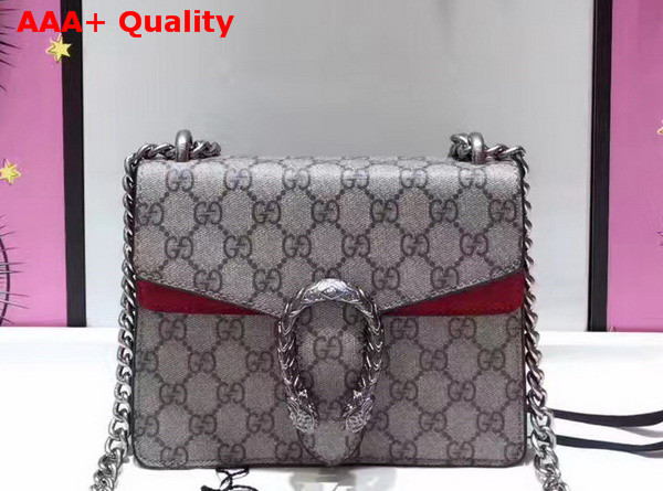 Gucci Dionysus GG Supreme Mini Bag with Red Suede Trim Replica