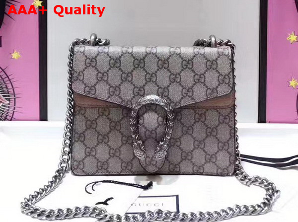 Gucci Dionysus GG Supreme Mini Bag with Taupe Suede Trim Replica