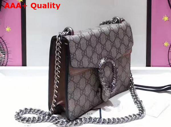 Gucci Dionysus GG Supreme Mini Bag with Taupe Suede Trim Replica