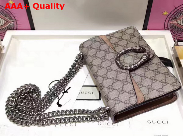 Gucci Dionysus GG Supreme Mini Bag with Taupe Suede Trim Replica