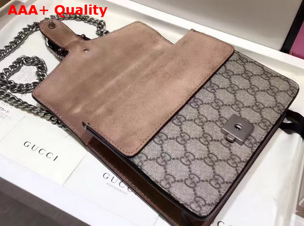 Gucci Dionysus GG Supreme Mini Bag with Taupe Suede Trim Replica