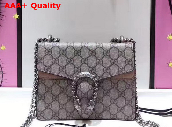 Gucci Dionysus GG Supreme Mini Bag with Taupe Suede Trim Replica