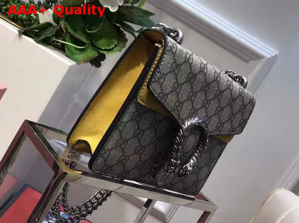 Gucci Dionysus GG Supreme Mini Bag with Yellow Suede Trim Replica