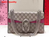 Gucci Dionysus GG Supreme Shoulder Bag with Pink Suede Details Replica