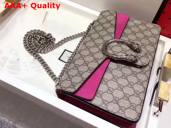 Gucci Dionysus GG Supreme Shoulder Bag with Pink Suede Details Replica